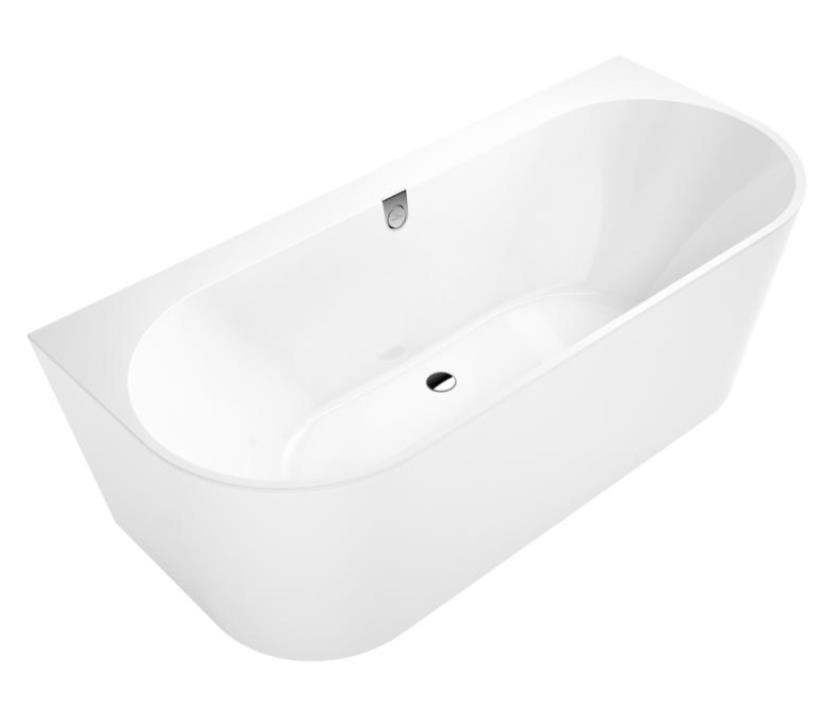 vanna Oberon 2.0 Duo, 1800x800 mm, brīvstāvoša pie sienas, ar sifonu, balta Quaryl®